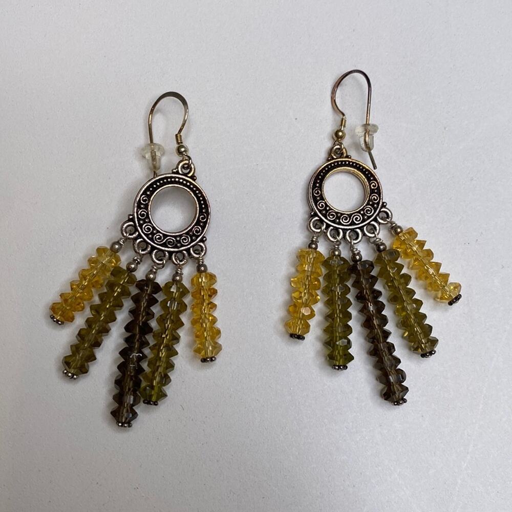 Jewelry 2 Piece Bundle Dangle Beaded Tassel Earrings w/ Matching Bracelet